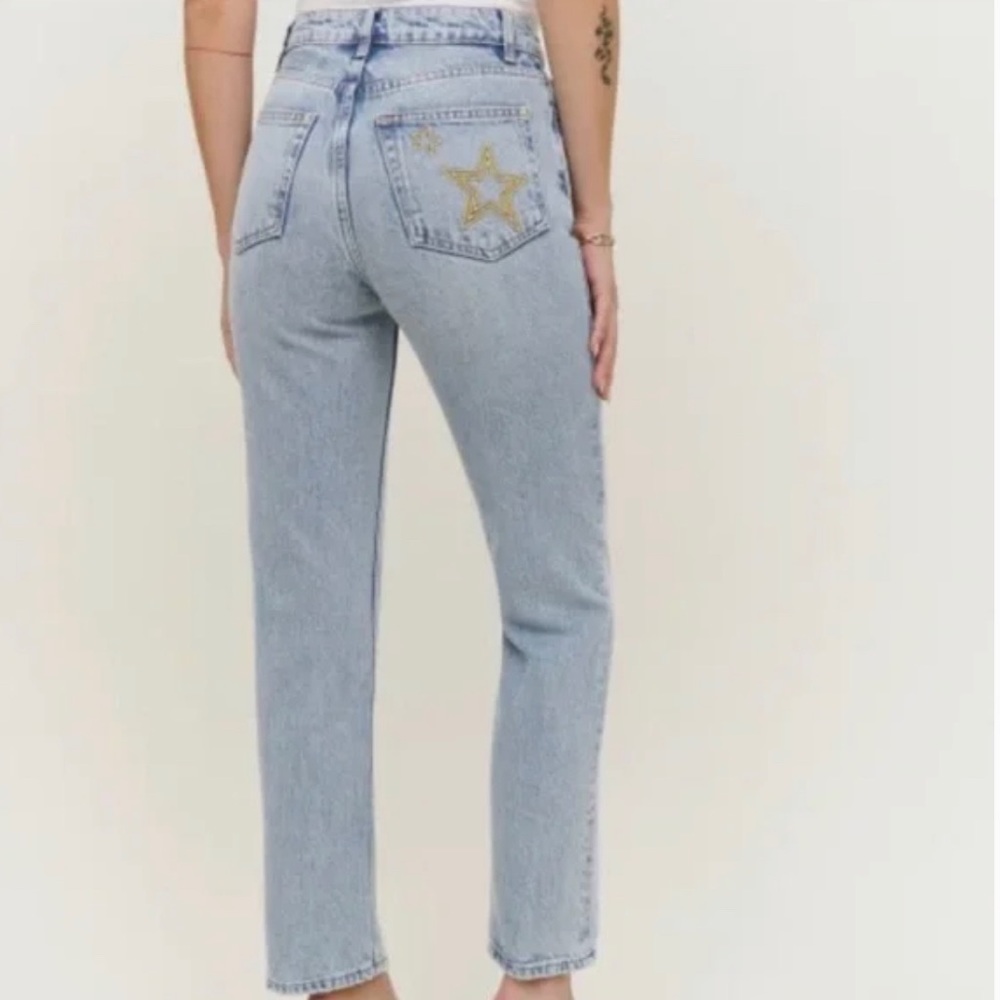 Reformation Cynthia Jeans Embroidered